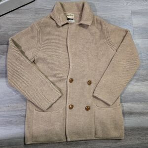 Vtg 1973 Peter Brown Italy Camel Hair Wool Double Breasted Cardigan Sweater M